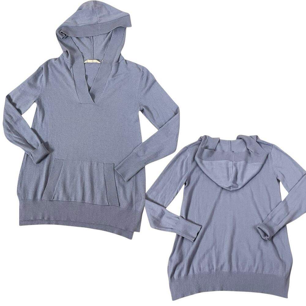 Soft Surroundings Cashmere Wool Blend Hoodie Size XS Lilac Purple Pouch Preppy